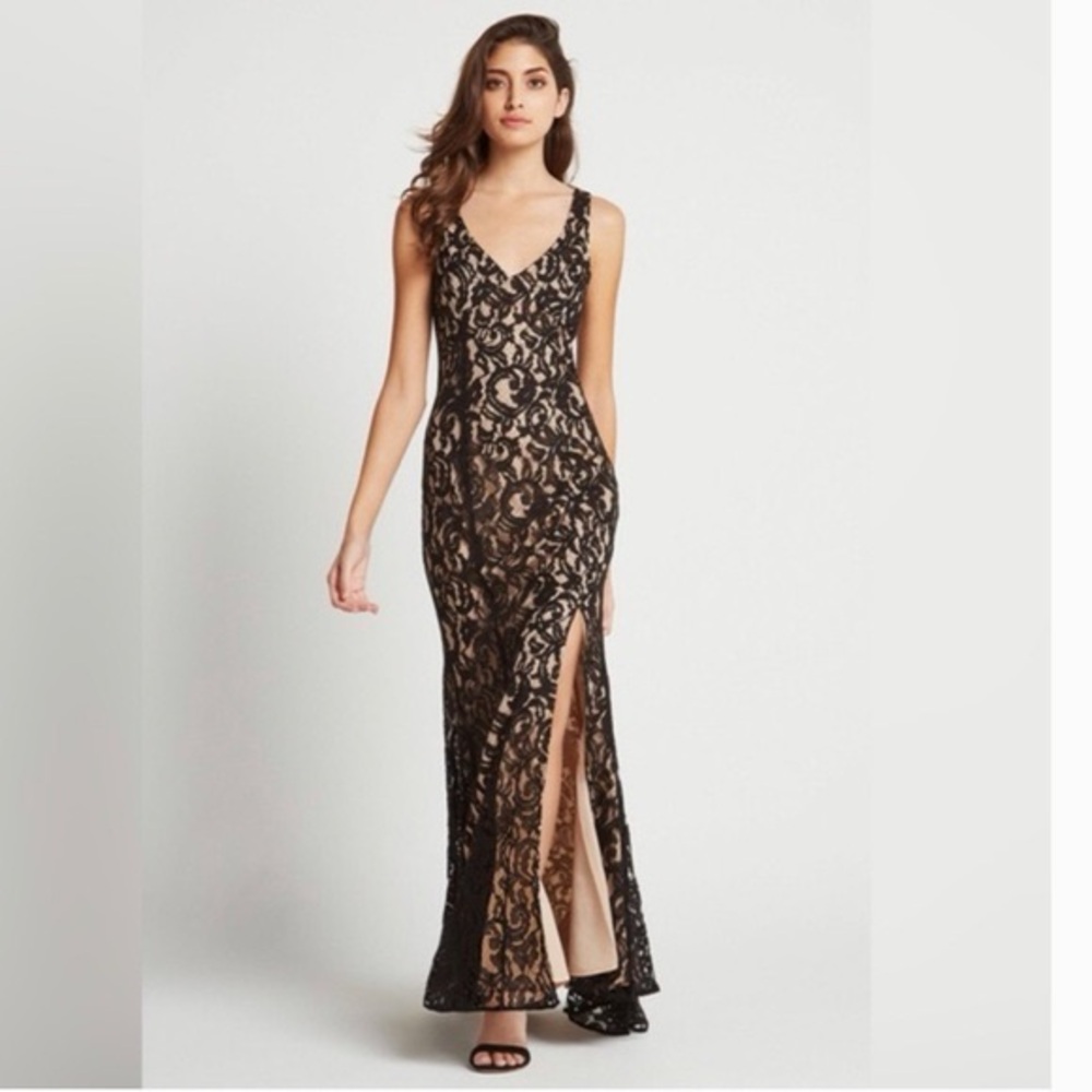 Elegant Black Lace Evening Dress